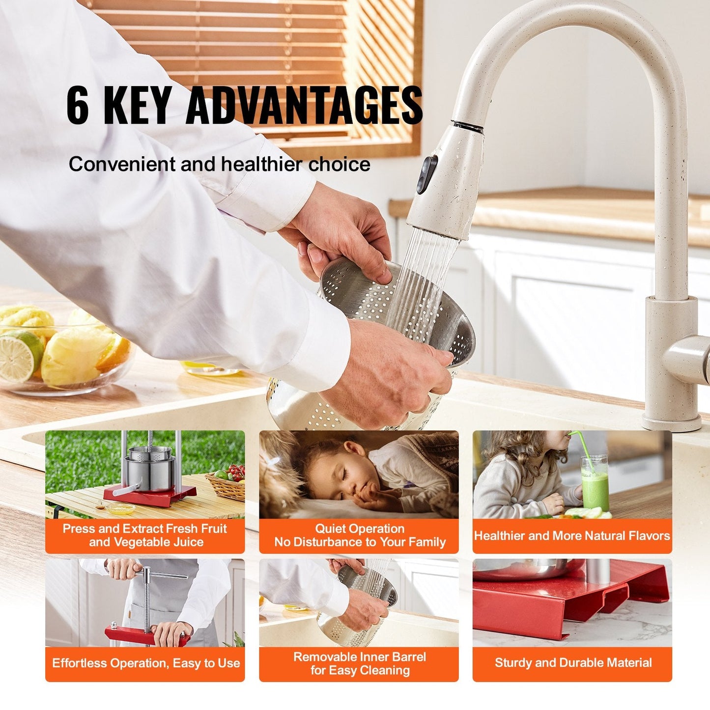 Manual Fruit Wine Press, 2L Capacity, Stainless Steel Barrels, Easy Squeeze Juicer