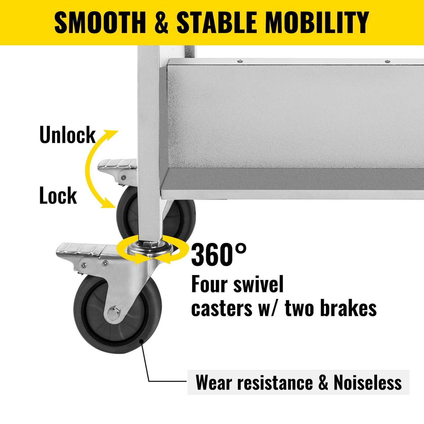 White Double-Sided Book Cart with W-Shaped Shelves, 90.72kg Capacity, 1.25x0.9m