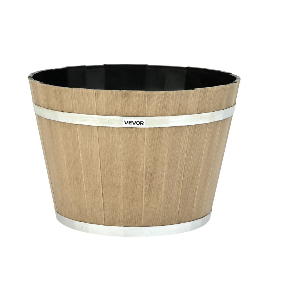 Resin Whiskey Barrel Planter Garden Flower Plant Pot 300 x 300 x 210 mm
