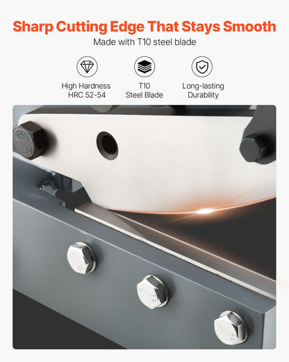 Sheet Metal Shear, 155 mm Manual Hand Plate Shear, Heavy Duty Mounting Type Sheet Cutter with Solid Steel Frame, High Precision, Extended Handle for Cutting Steel, Copper, Rebar, and Aluminum