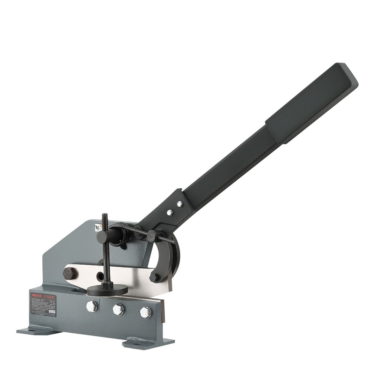 Sheet Metal Shear, 155 mm Manual Hand Plate Shear, Heavy Duty Mounting Type Sheet Cutter with Solid Steel Frame, High Precision, Extended Handle for Cutting Steel, Copper, Rebar, and Aluminum