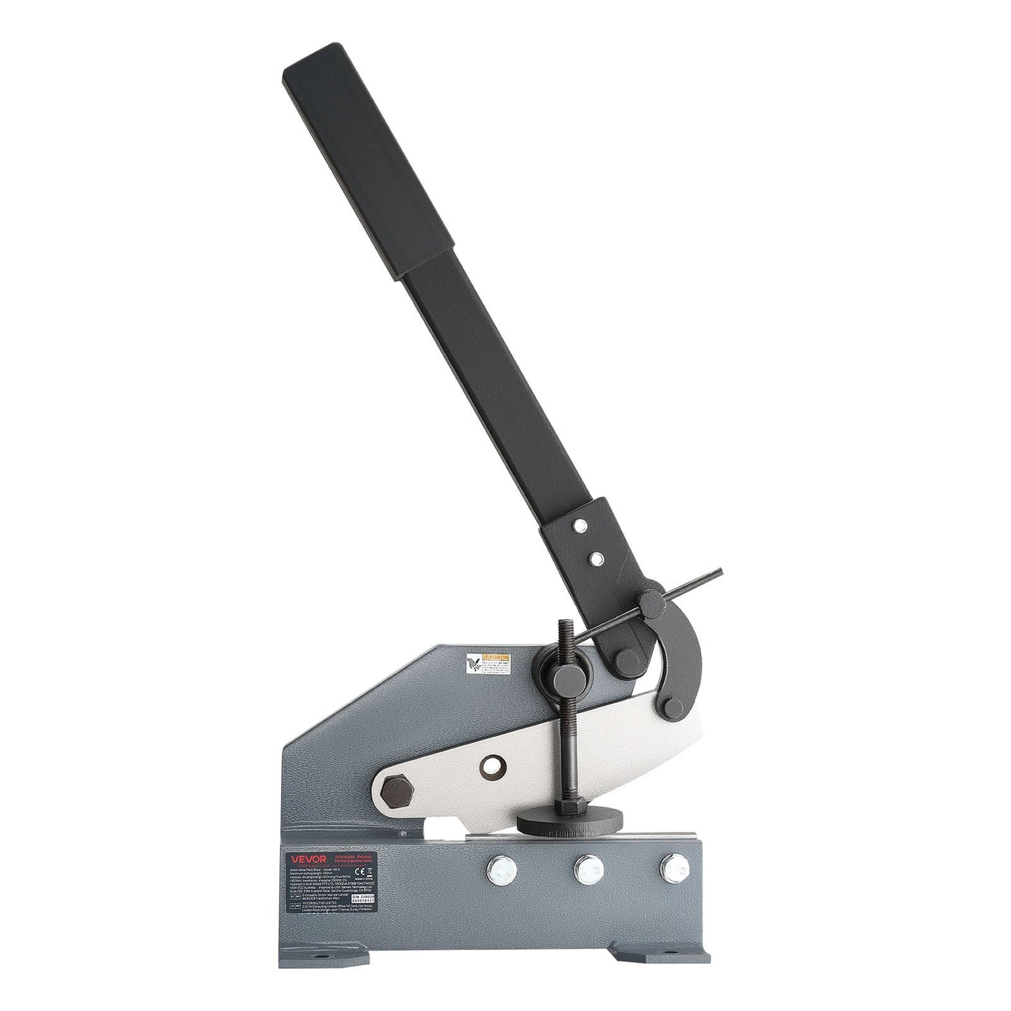 Sheet Metal Shear, 155 mm Manual Hand Plate Shear, Heavy Duty Mounting Type Sheet Cutter with Solid Steel Frame, High Precision, Extended Handle for Cutting Steel, Copper, Rebar, and Aluminum