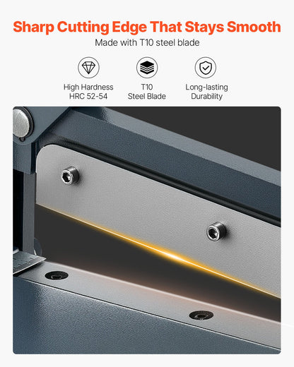 Guillotine Sheet Metal Shear, 305 mm Manual Hand Plate Shear, Heavy Duty Metal Plate Cutter Tool, with Solid Steel Frame, High Precision, for Cutting PCB Boards, Aluminum, Steel, Copper, Plastic