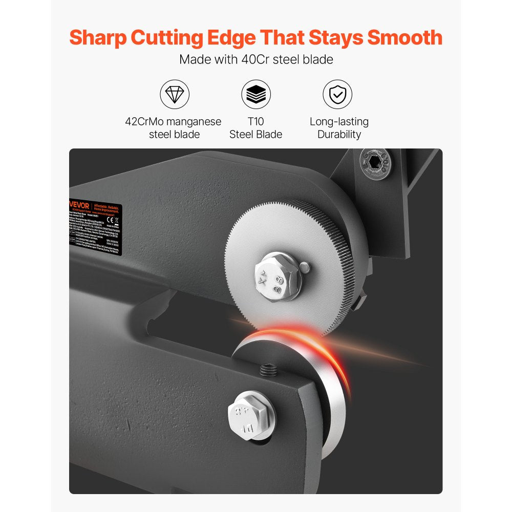 Sheet Metal Shear, Throatless Rotary Hand Shear, 16 Gauge Mild Steel Sheet Cutter with 1.5 mm Capacity, with Solid Const
