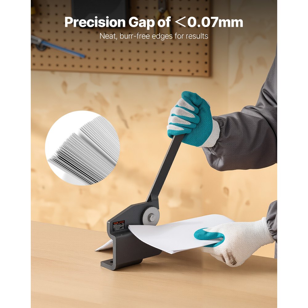Sheet Metal Shear, Throatless Rotary Hand Shear, 16 Gauge Mild Steel Sheet Cutter with 1.5 mm Capacity, with Solid Const
