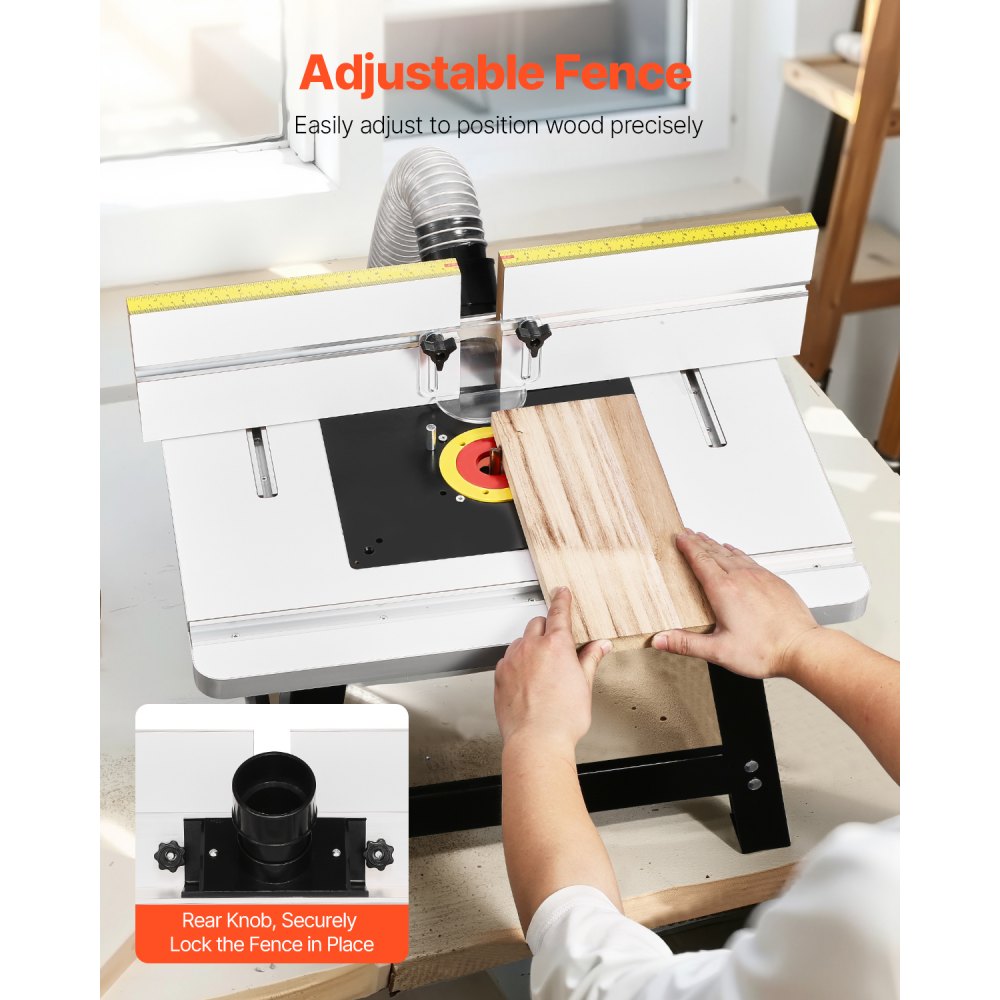 VEVOR Benchtop Router Table 610x400 mm with Fence MDF Top Dust Collection Port