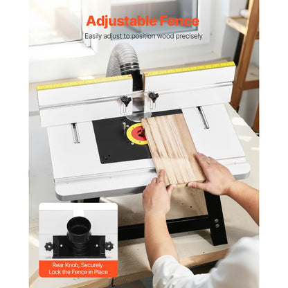 VEVOR Benchtop Router Table 610x400 mm with Fence MDF Top Dust Collection Port
