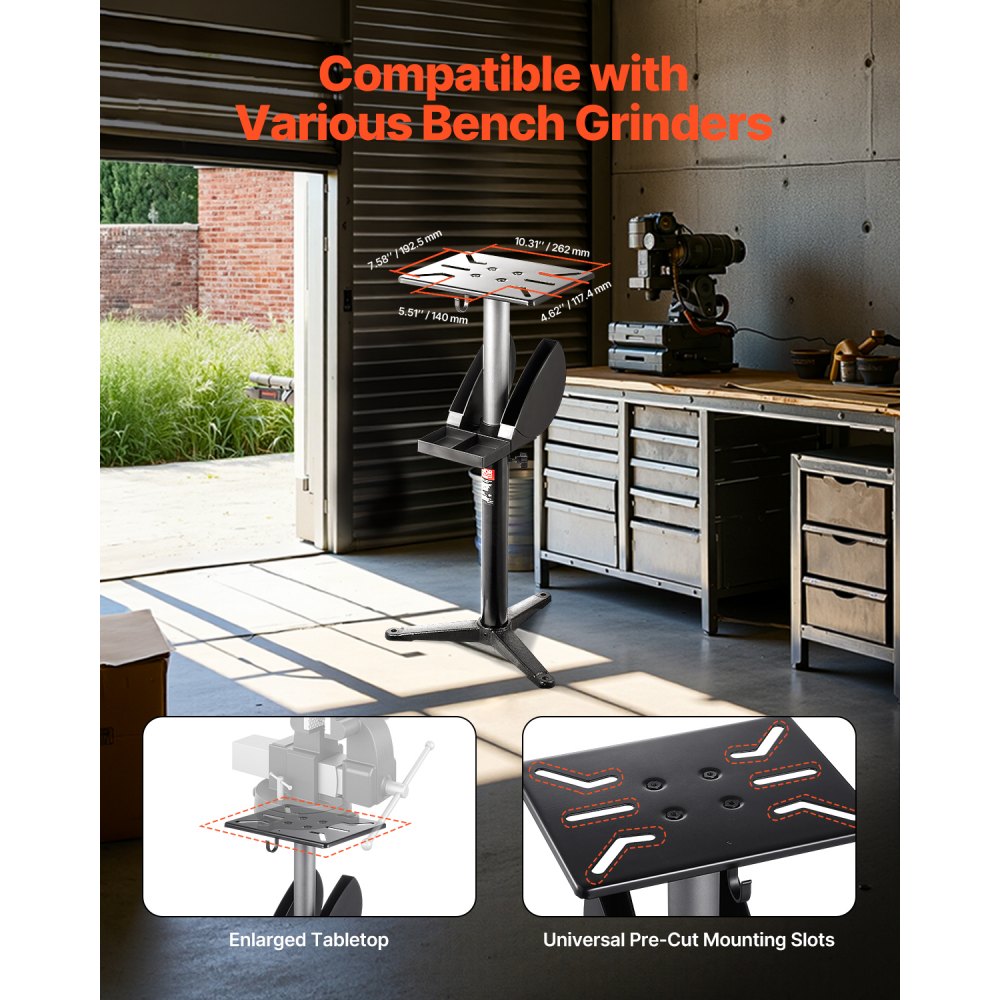 VEVOR Bench Grinder Stand Bench Grinder Floor Pedestal 5-Level Height Adjustable