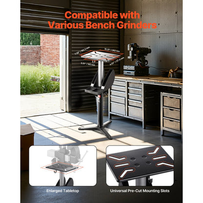 VEVOR Bench Grinder Stand Bench Grinder Floor Pedestal 5-Level Height Adjustable