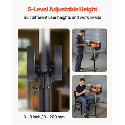 VEVOR Bench Grinder Stand Bench Grinder Floor Pedestal 5-Level Height Adjustable