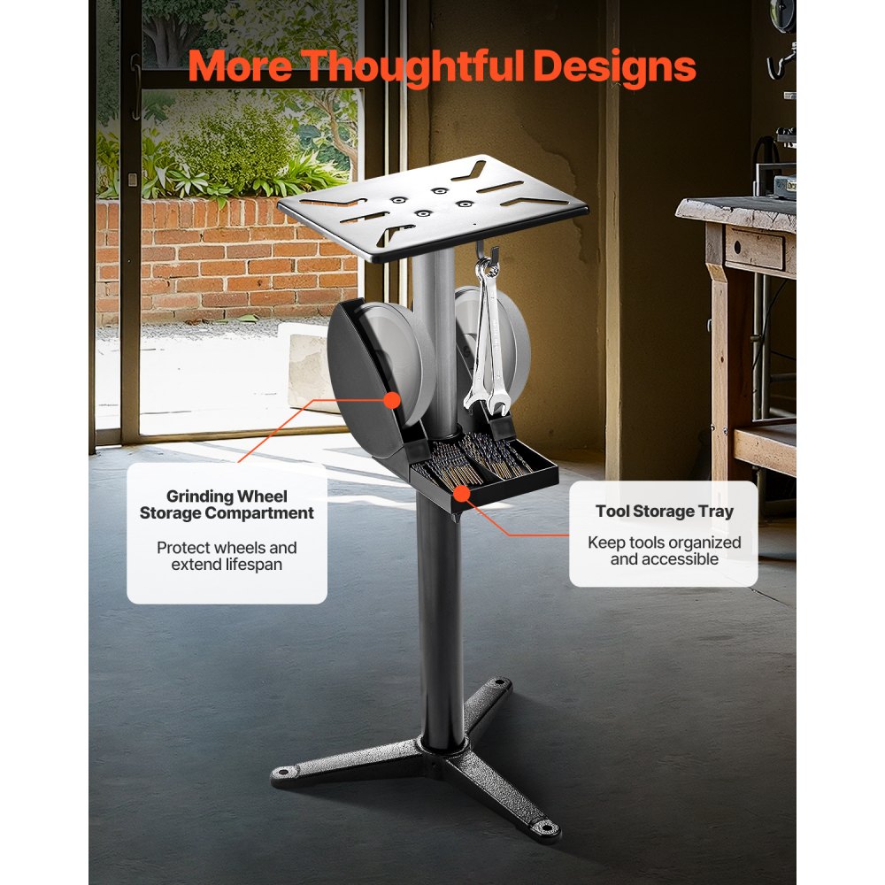 VEVOR Bench Grinder Stand Bench Grinder Floor Pedestal 5-Level Height Adjustable