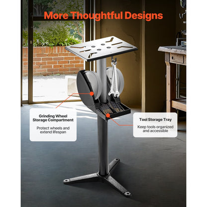 VEVOR Bench Grinder Stand Bench Grinder Floor Pedestal 5-Level Height Adjustable