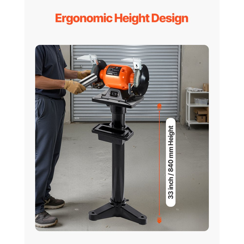 VEVOR Bench Grinder Stand Grinder Vise Floor Pedestal 27 x 27 cm Mounting Plate