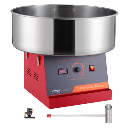 Electric Cotton Candy Maker, 1000W with Stainless Steel Bowl, Red