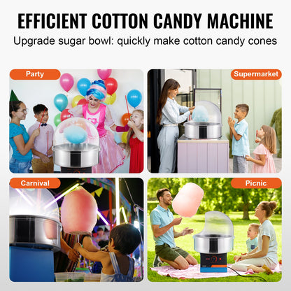 VEVOR Electric Cotton Candy Machine, 1000W Candy Floss Maker, Commercial Cotton