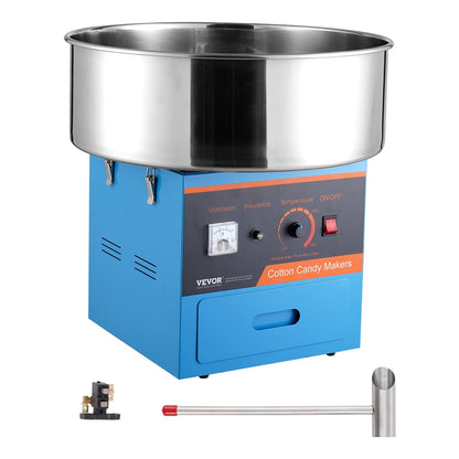 Electric Candy Floss Maker, 1000W, Commercial Grade, Stainless Steel, Blue