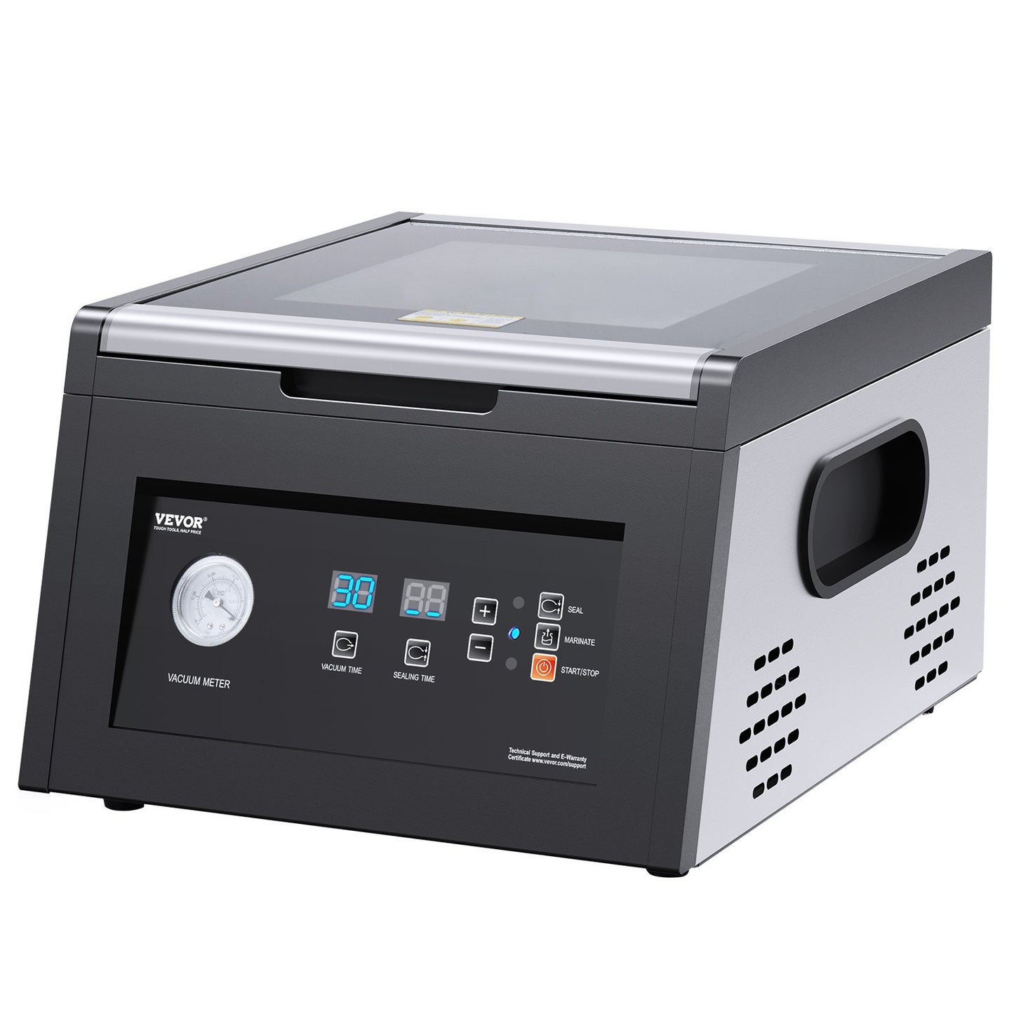 Chamber Vacuum Sealer, 380W Vacuum Pump Power, Sealing Bag Packing Machine for Wet Foods, Meat, Compact Design with 290 mm Sealing Length, Ideal Commercial Sealer for Professional and Home Use