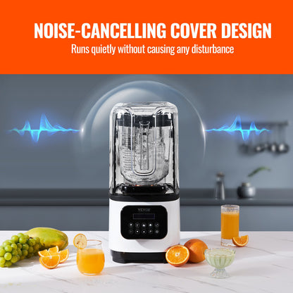 VEVOR Professional Blender with Shield, Commercial Countertop Blenders, 2L Jar Blender