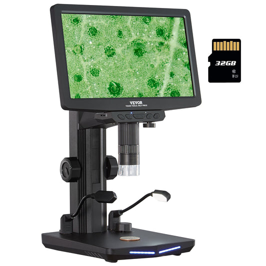 VEVOR Digital Microscope, 10.1” IPS Screen, 10X-1300X Magnification, 1080P Photo/Video