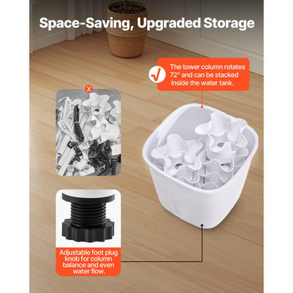 VEVOR Hydroponic Growing System 30 Pods Smart Hydroponic Tower Water Circulation