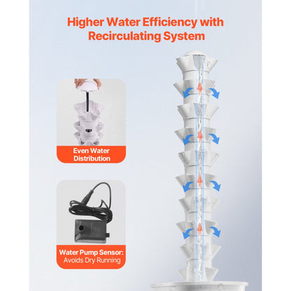 VEVOR Hydroponic Growing System with Wheel 50 Pods Hydroponic Tower Garden