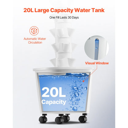 VEVOR Hydroponic Growing System with Wheel 50 Pods Hydroponic Tower Garden