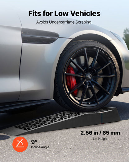 Car Ramps, 4 PCS 9072 kg GVW Capacity, 65 mm Lift Height, Portable Low Profile Car Service Ramps for Home Garage Maintenance & Oil Changes, Heavy Duty for Low Chassis Vehicle & Support Jack