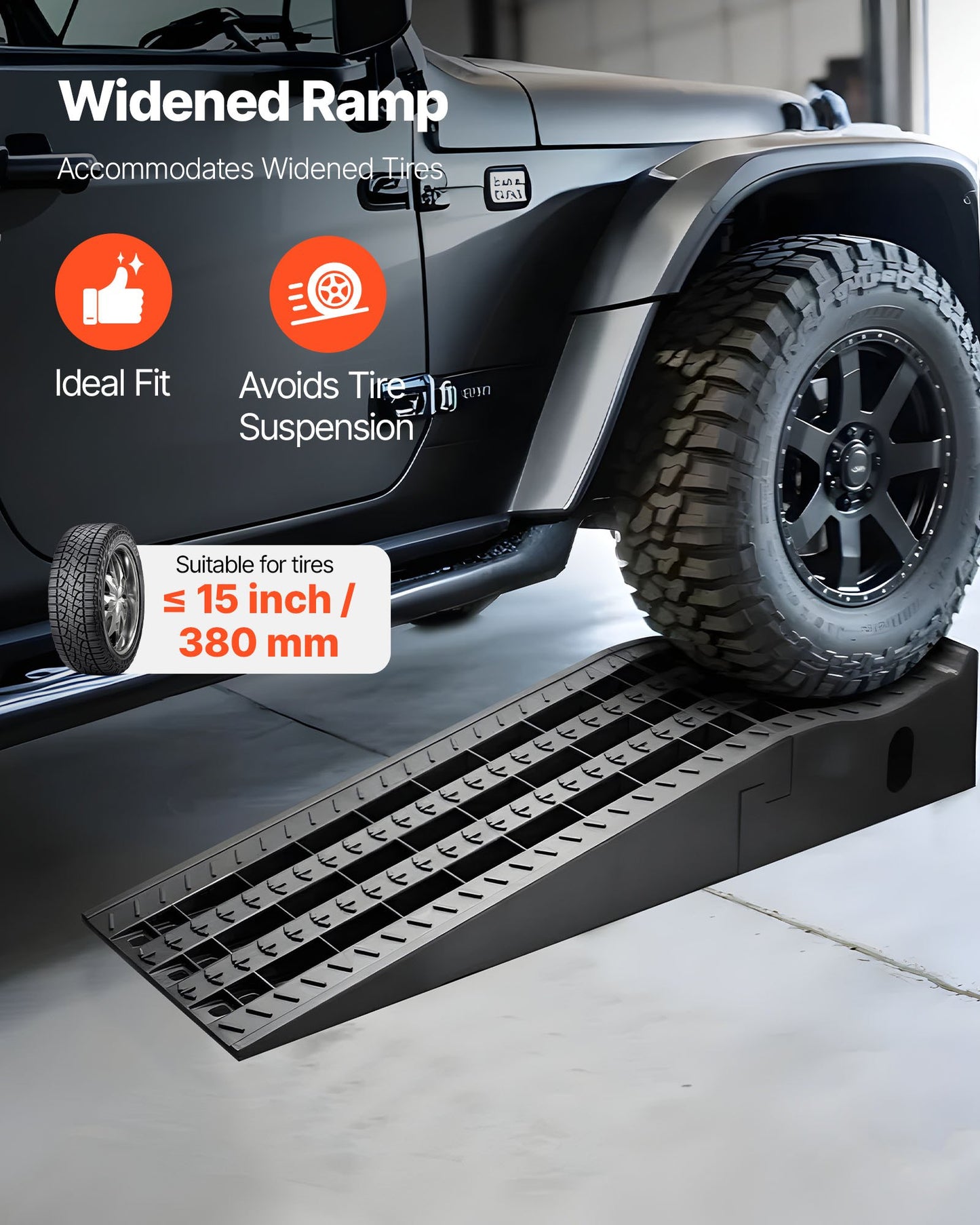 Car Ramps, 2 PCS 5897 kg GVW Capacity, 160 mm Lift Height, Portable High Profile Car Service Ramps for Home Garage Maintenance and Oil Changes, Heavy Duty for Truck SUV Vehicle Repair, Black