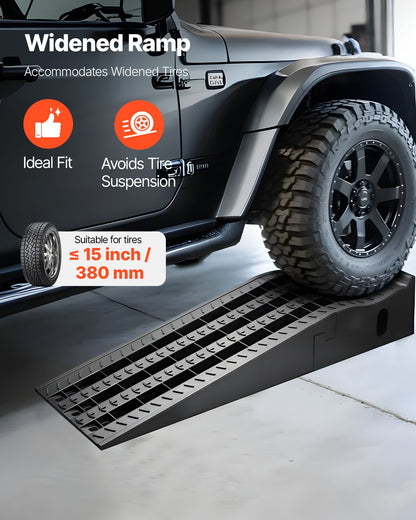 Car Ramps, 2 PCS 5897 kg GVW Capacity, 160 mm Lift Height, Portable High Profile Car Service Ramps for Home Garage Maintenance and Oil Changes, Heavy Duty for Truck SUV Vehicle Repair, Black