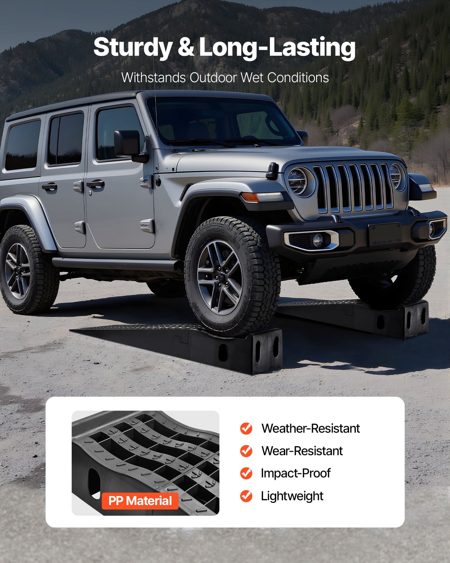 Car Ramps, 2 PCS 5897 kg GVW Capacity, 160 mm Lift Height, Portable High Profile Car Service Ramps for Home Garage Maintenance and Oil Changes, Heavy Duty for Truck SUV Vehicle Repair, Black