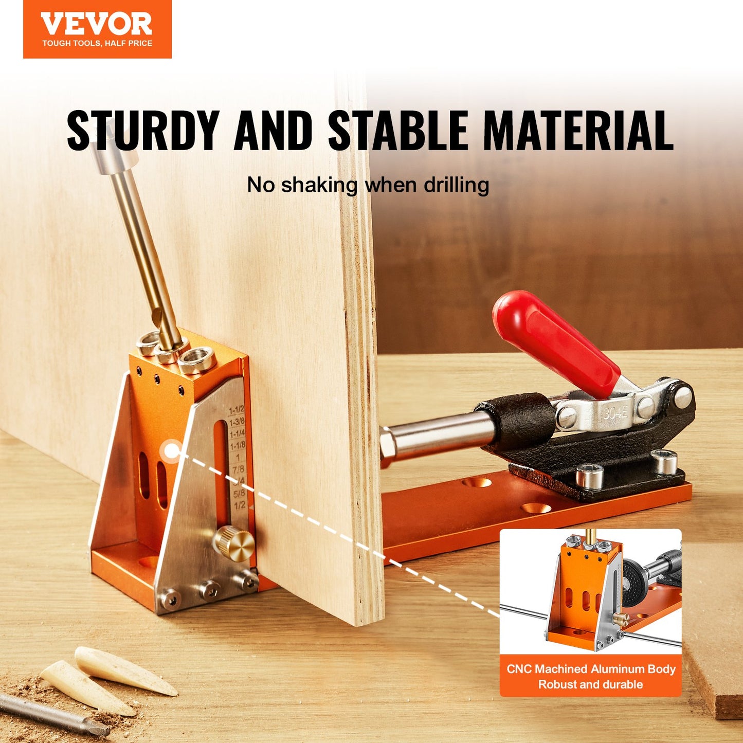 VEVOR 30 Pcs Pocket Hole Jig Kit, Adjustable & Easy to Use Pocket Hole Jig System
