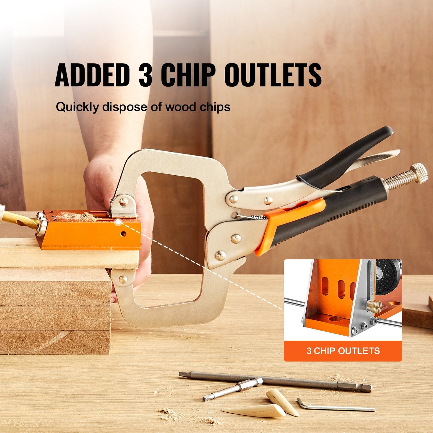 34-Piece Pocket Hole Jig System with C-Clamp and Accessories for DIY Carpentry