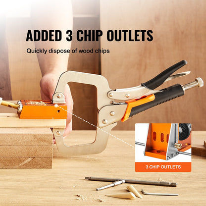 34-Piece Pocket Hole Jig System with C-Clamp and Accessories for DIY Carpentry