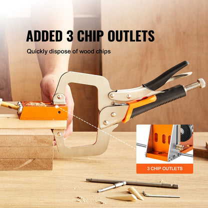 VEVOR Pocket Hole Jig Kit, 34 Pcs Pocket Hole Jig System with C-clamp,  Fixture,