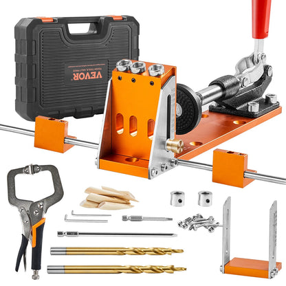 34-Piece Pocket Hole Jig System with C-Clamp and Accessories for DIY Carpentry