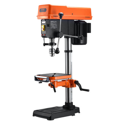 304.8 mm Benchtop Drill Press, 750W, 340-2200 RPM Variable Speed Bench Drill Press, with 0-45° Tilting Worktable, LED Work Light, X-ray Positioning, Tabletop Drilling Machine for Wood Metal