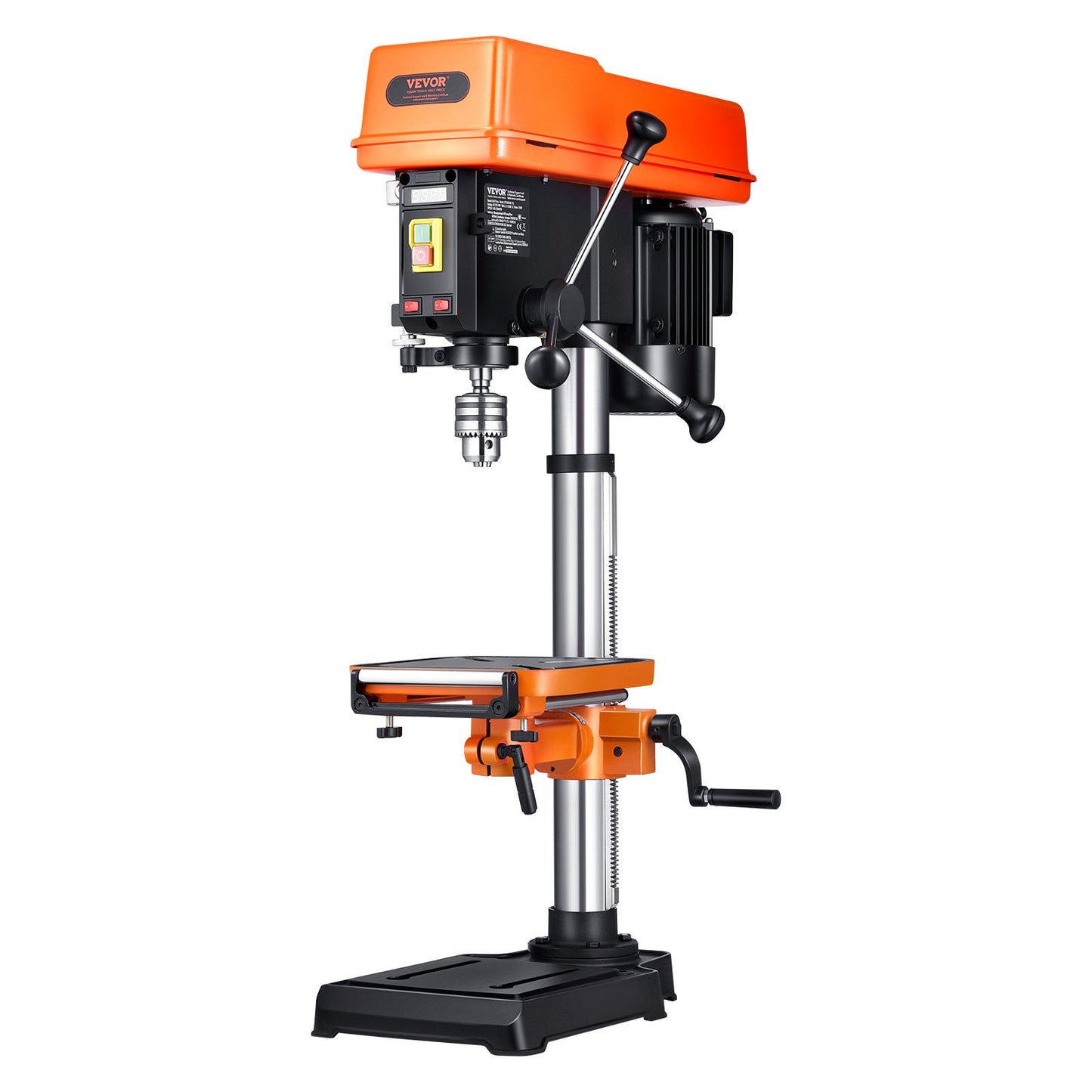 304.8 mm Benchtop Drill Press, 750W, 340-2200 RPM Variable Speed Bench Drill Press, with 0-45° Tilting Worktable, LED Work Light, X-ray Positioning, Tabletop Drilling Machine for Wood Metal