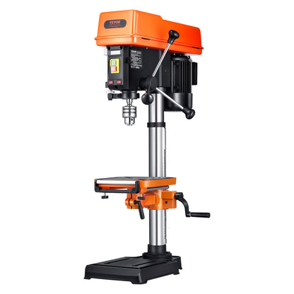 304.8 mm Benchtop Drill Press, 750W, 340-2200 RPM Variable Speed Bench Drill Press, with 0-45° Tilting Worktable, LED Work Light, X-ray Positioning, Tabletop Drilling Machine for Wood Metal