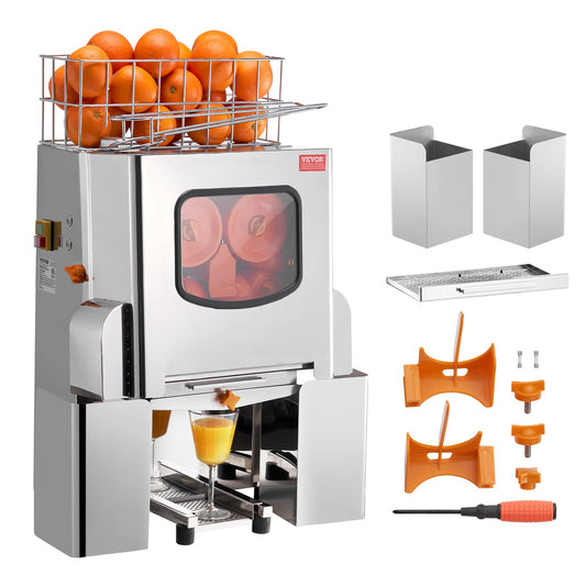 VEVOR Commercial Orange Juicer Machine, 120W Automatic Juice Extractor, Stainless