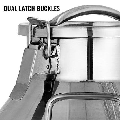 20L Stainless Steel Milk Can with Lid, 304 Grade, Dual Latch, Portable Handles