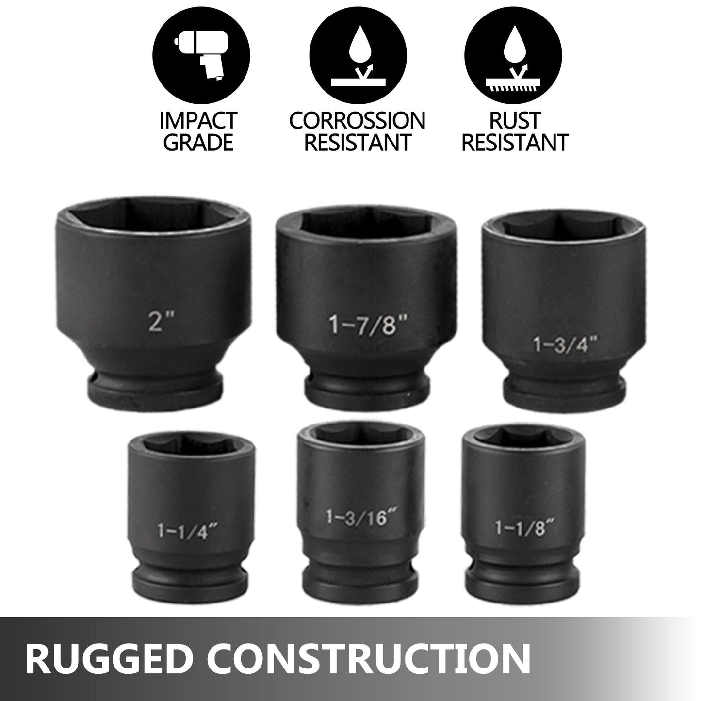 21-Piece 3/4m Drive Impact Socket Set with Ratchet & Adapters