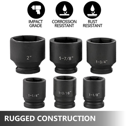 VEVOR Impact Socket Set 3/4 Inches 21 Piece Standard Impact Sockets, Socket Assortment