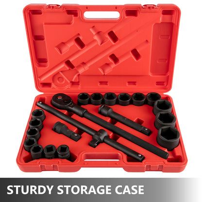 VEVOR Impact Socket Set 3/4 Inches 21 Piece Standard Impact Sockets, Socket Assortment
