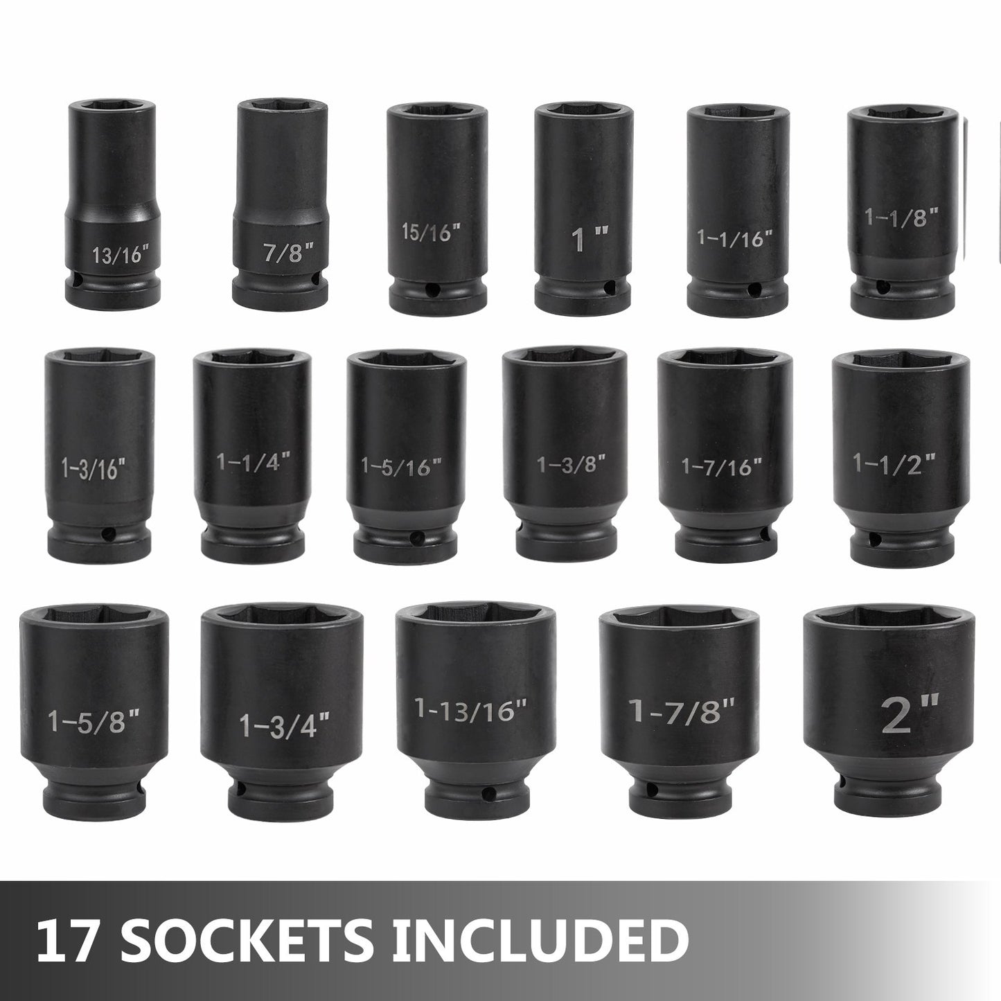 VEVOR Impact Socket Set 3/4 Inches 22 Piece Deep Impact Sockets, Socket Assortment