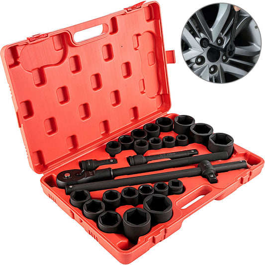 VEVOR Impact Socket Set 3/4 Inches 27 Piece Standard Impact Sockets, Socket Assortment,
