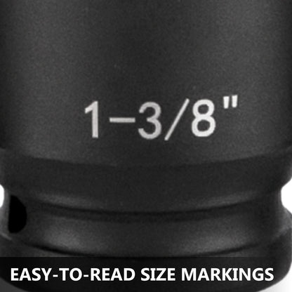 27-Piece 3/4 Meter Drive Impact Socket Set with SAE & Metric Sizes, CR-V Material