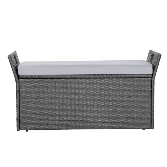 VEVOR Outdoor Storage Bench PE Rattan 151L Deck Box Waterproof Outdoor Seat