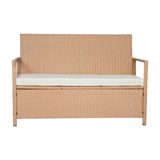 VEVOR Outdoor Storage Bench PE Rattan 265L Deck Box Waterproof Outdoor Seat