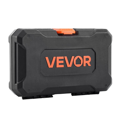 Socket Set, 27 Pieces, 6.4 mm Drive Socket and Ratchet Set, SAE and Metric, Mechanic Tool Kit with Ratchet Wrench, Extension Bar and Storage Case, CR-V Alloy Steel, for Automotive Repair