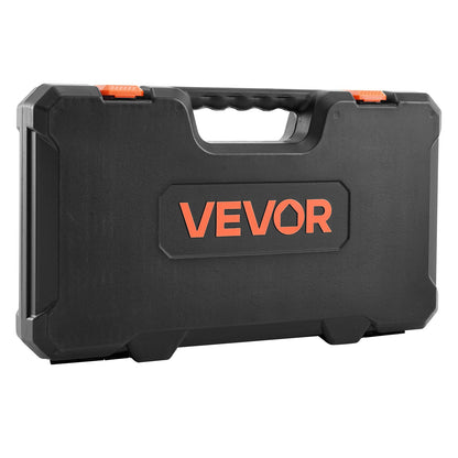 Socket Set, 33 Pieces, 12.7 mm Drive Socket and Ratchet Set, SAE and Metric, Mechanic Tool Kit with Ratchet Wrench, Extension Bar and Storage Case, CR-V Alloy Steel, for Automotive Repair